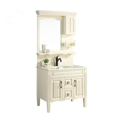 Wholesale classic design vanity bathroom with floor standing high density PVC by high quality HANGZHOU factory bathroom vanity