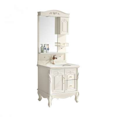 Popular classic  bathroom cabinet single sink with marble top furniture bathroom gadgets with four legs good sale