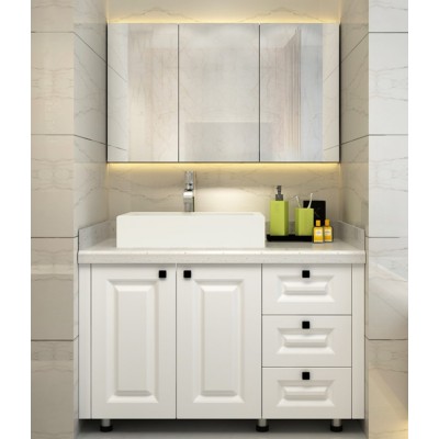 Wholesale square basin bathroom vanity cabinets bathroom furniture set modern floor mounted bathroom products with mirror