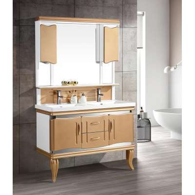 High quality big size pvc 2 sink bathroom cabinet hangzhou manufacturer