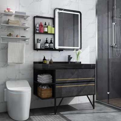 Best price high quality bathroom cabinet Plywood material vanity waterproof cabinet soft closing