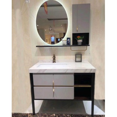 Bathroom cabinet Modern light luxury wash basin cabinet combination marble sink basin cabinet toilet wash gargle table