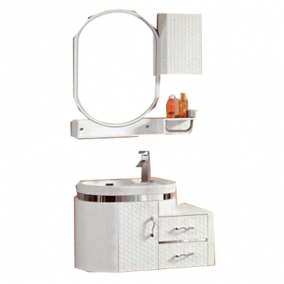 White   PVC modern classic bathroom cabinet vanity