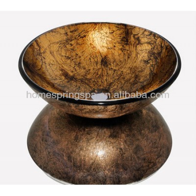 2013Pure manual chromatic colour bathroom tempered glass vessel sink art